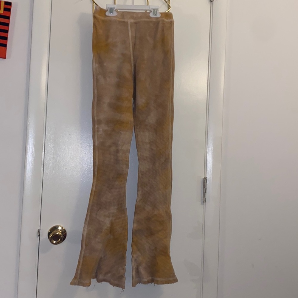 Waffle Knit Flared Pants